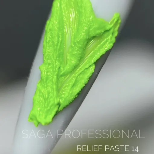 Паста рельєфна, 5 мл  №14 Колір: зелений неон Relief paste SAGA Professional