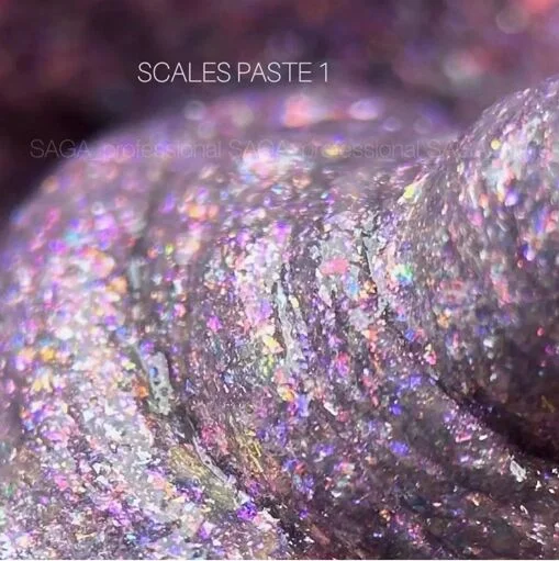 Гель паста рельєфна з блискітками, 5 мл №01 Колір: бузковий / аврора Scasles paste SAGA Professional
