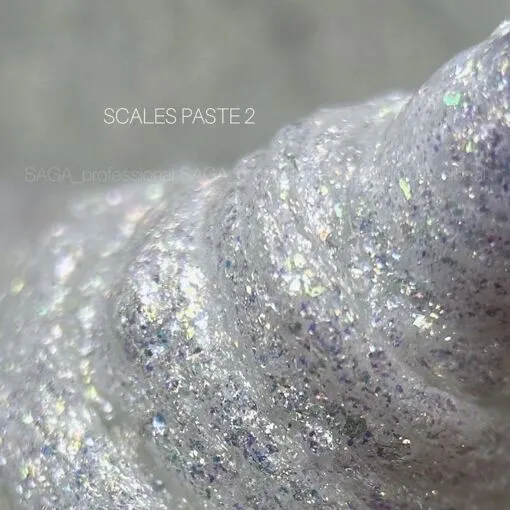 Гель паста рельєфна з блискітками, 5 мл №02 Колір: молочний / аврора Scasles paste SAGA Professional