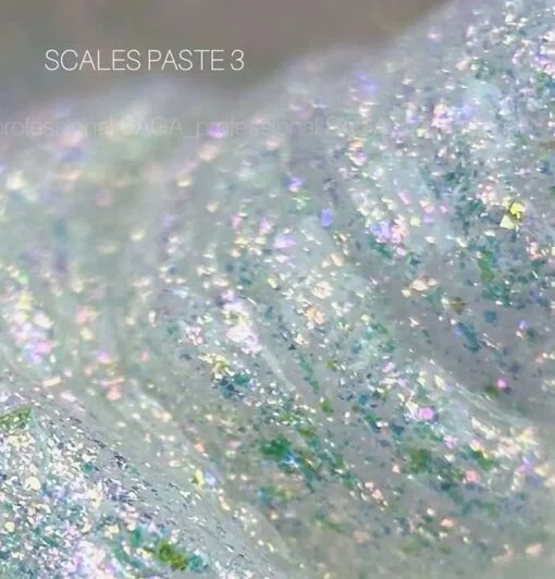 Гель паста рельєфна з блискітками, 5 мл №03 Колір: біло-салатовий / аврора Scasles paste SAGA Professional
