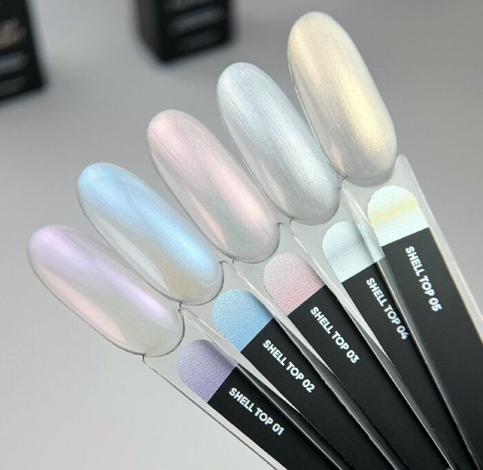 Топ перлинний з золотою втиркою, без липкого шару, 10 мл №05 Shell Top NAILSOFTHEDAY