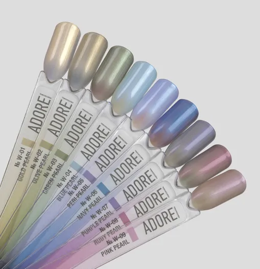 Гель-лак перламутровий з ефектом втирки, 8 мл № W-02 Wild Pearl Gel Polish ADORE